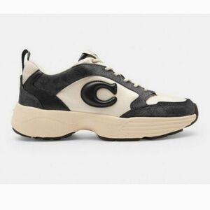 NWT! Coach Strider Sneakers In Black and Cream! Style#CY242
